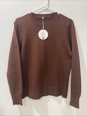 Annabess Women's Brown Crewneck Sweater